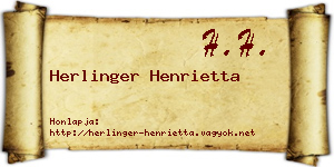 Herlinger Henrietta névjegykártya